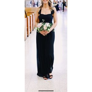 Show Me Your MuMu June Dress in Black Chiffon, Size Small